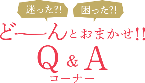 迷った!?困った!?どーんとおまかせ!!Q&Aコーナー